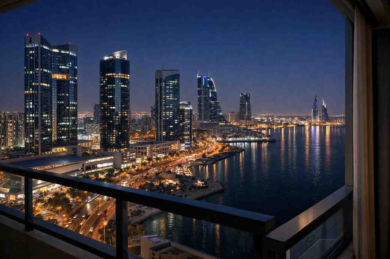 Viewing the Seef Skyline from Beach Rose Tower